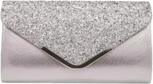 Glitter Clutch Purse for Women Sparkly Evening Bag with Chain Compact Functional Envelope Clutch Party Wedding Prom