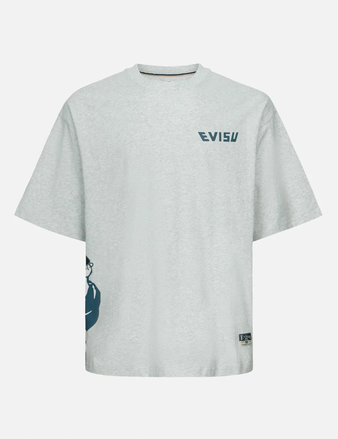 Godhead Print and Seagull Embroidery Loose Fit T-shirt