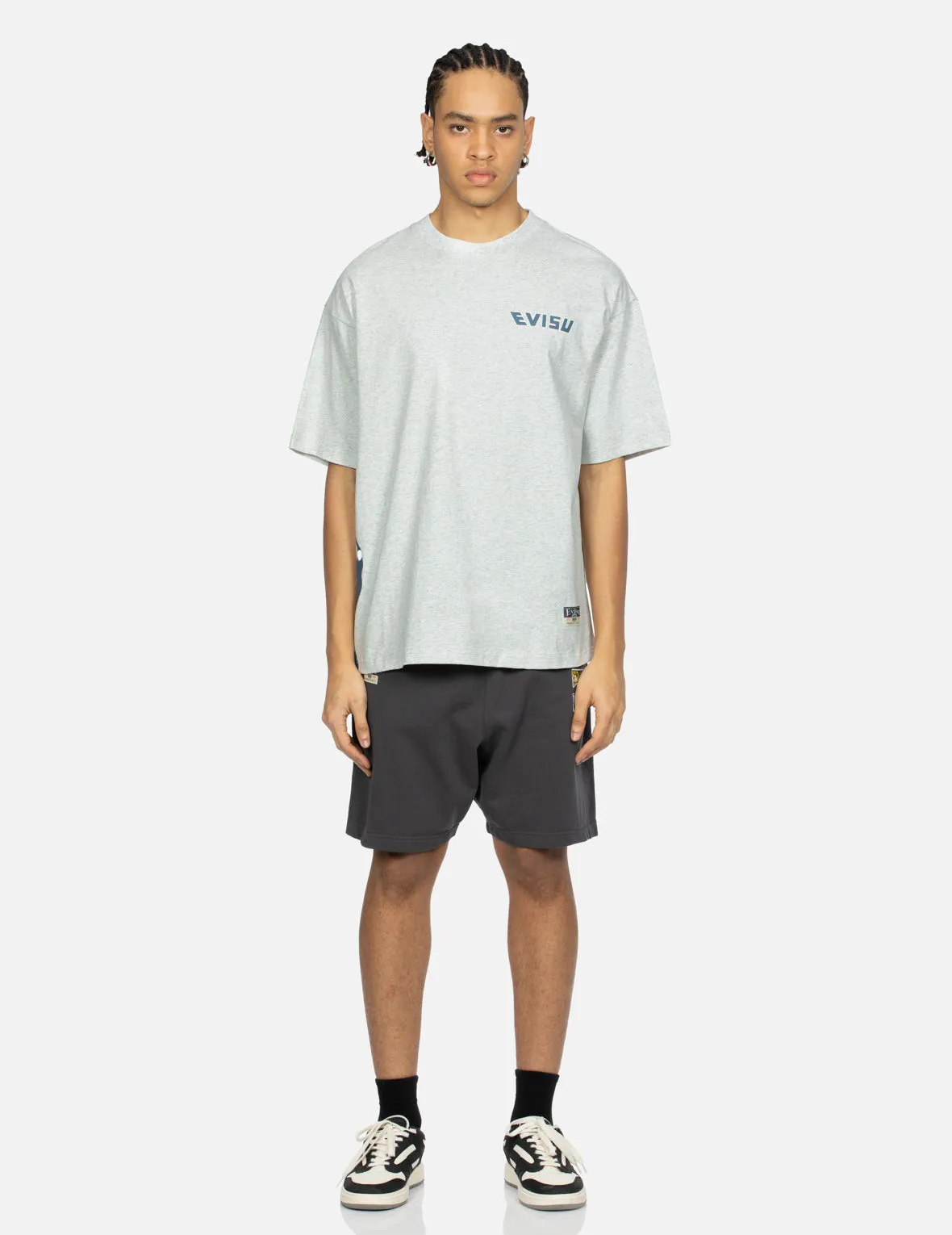 Godhead Print and Seagull Embroidery Loose Fit T-shirt