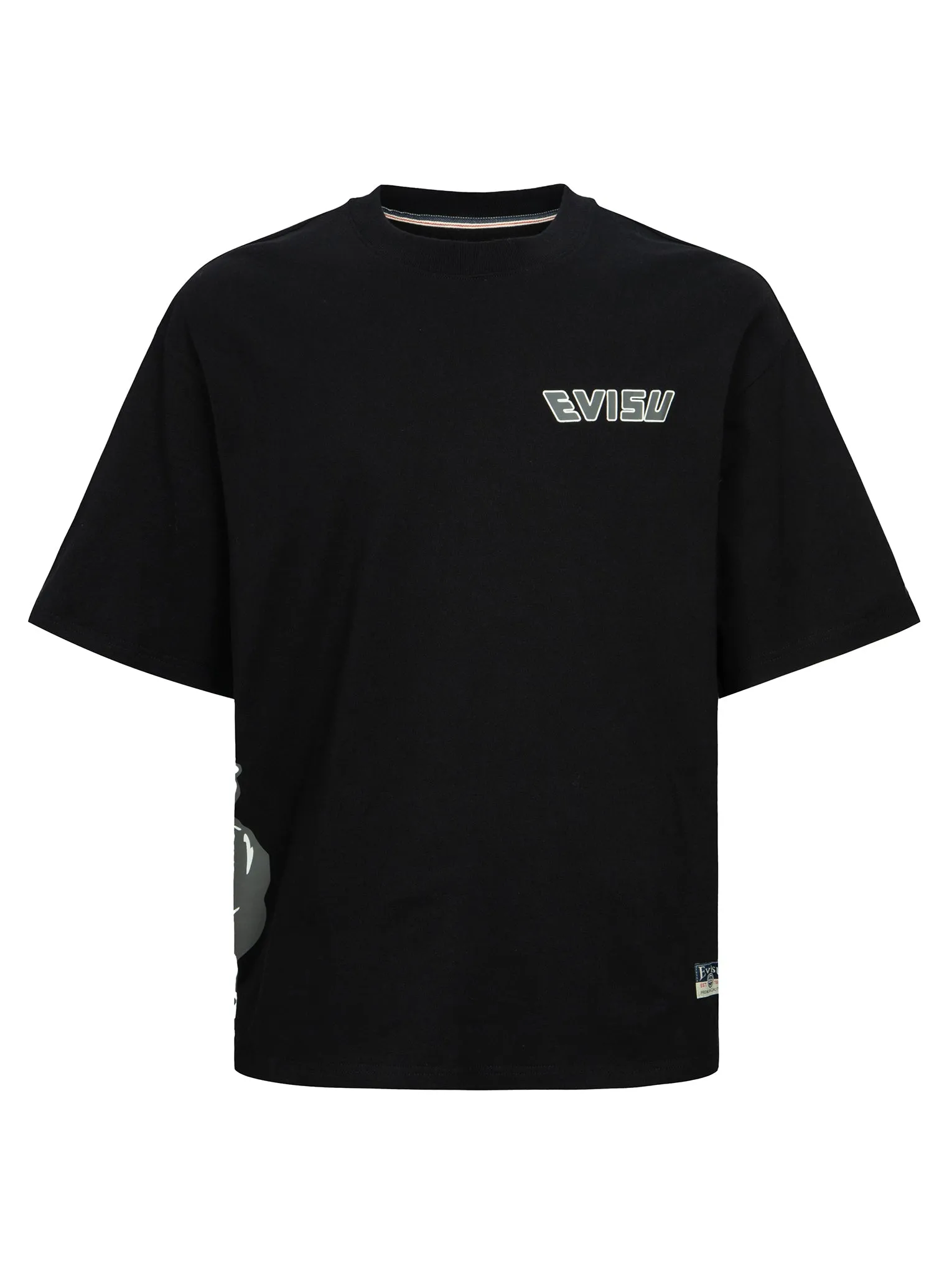 Godhead Print and Seagull Embroidery Loose Fit T-shirt