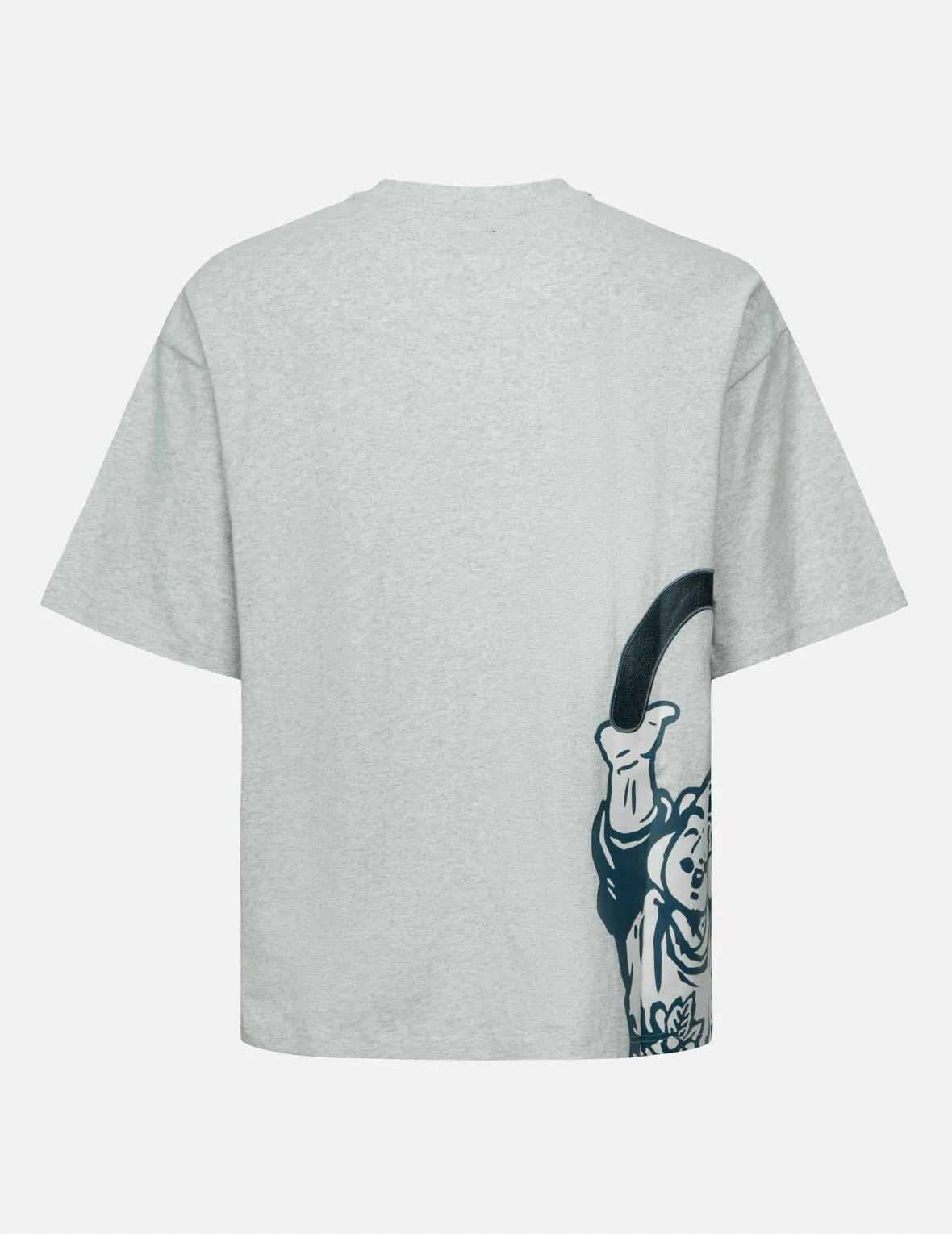 Godhead Print and Seagull Embroidery Loose Fit T-shirt