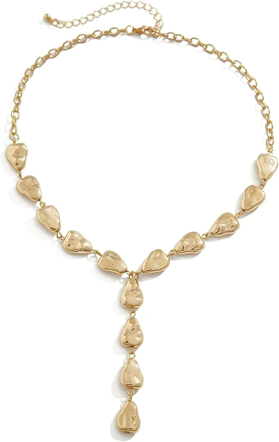 Gold Baroque Pearl Choker Necklace for Women Silver Pearl Lariat Necklaces Statement Teardrop Pearls Pendant Irregular Pearls Y Necklace Vintage Drop Jewelry Accessories