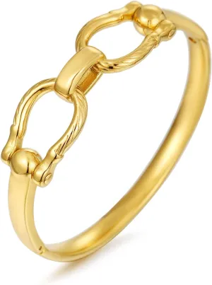 Gold Chunky Bangle Bracelets for Women Simple Twisted Textured Cuff Bangle Wide Square Bangle Bracelet Minimalist Bracelet