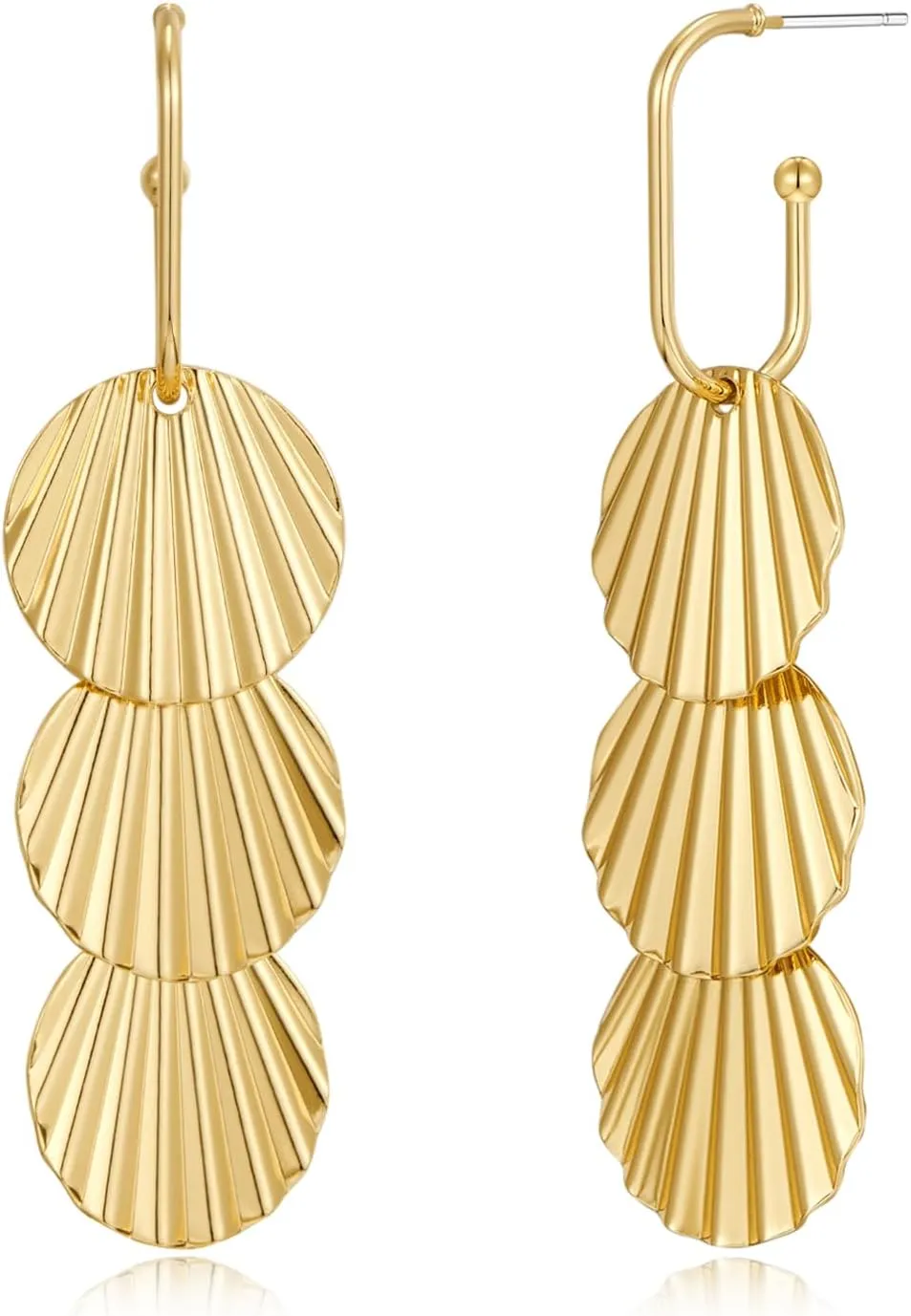 Gold Earrings Chunky Shell Earring for Women Fashion Statement Beach Seashell Starfish Drop Dangle Earring Jewelry