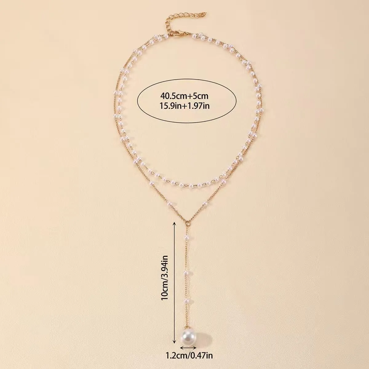 Gold Lasso Necklace for Woman Gold And Pearl Lasso Necklace Exquisite Waterproof Adjustable Y Shaped Sun Necklaces Layered Pearl Lariat Necklaces Jewelry