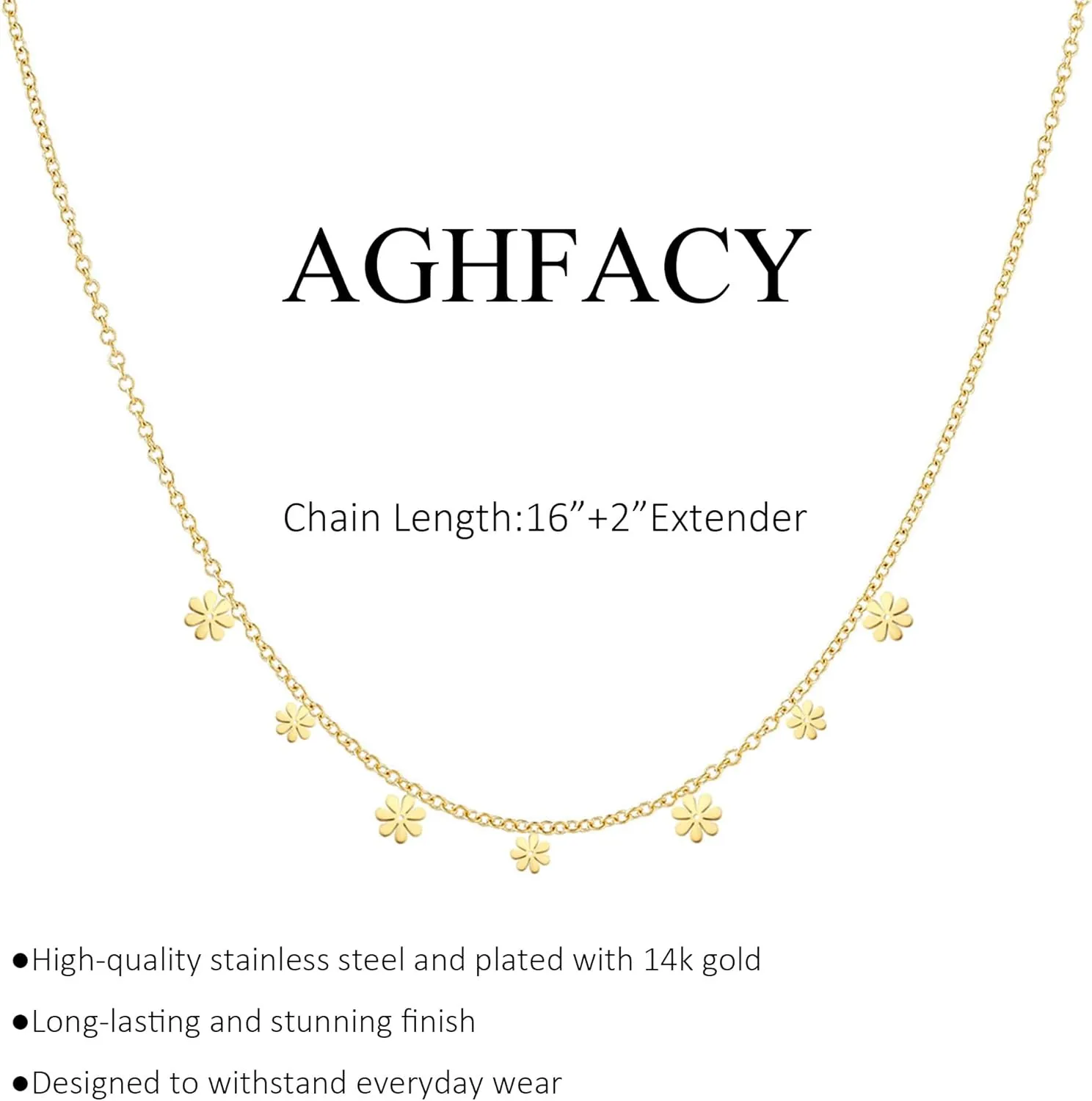 Gold Necklace for Women 14k Gold Plated Butterfly Star Flower Leaf Lightning Bolt Cross Station Necklaces Dainty Gold Charm Choker Necklace Minimalist Simple Jewelry Gift
