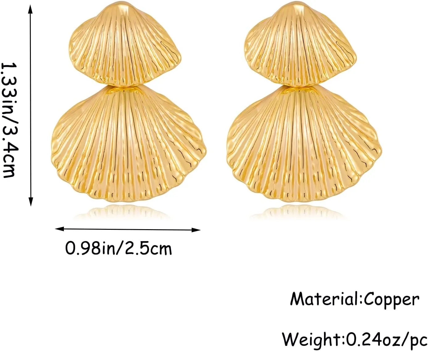 Gold/Silver Shell Dangle Earrings for Women Seashell Drop Dangle Earrings Ocean Beach Earrings Summer Jewelry