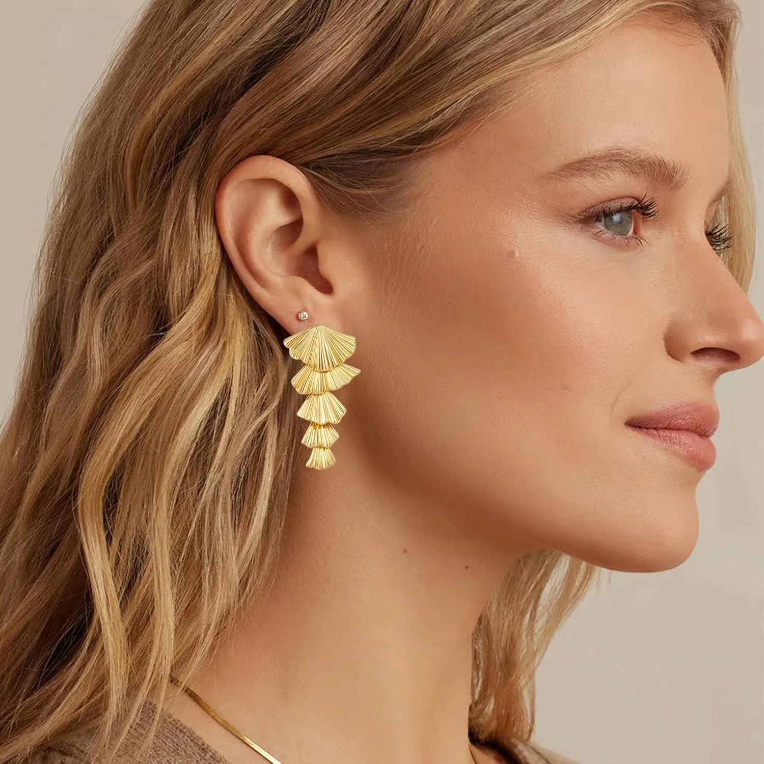 Gold/Silver Shell Dangle Earrings for Women Seashell Drop Dangle Earrings Ocean Beach Earrings Summer Jewelry