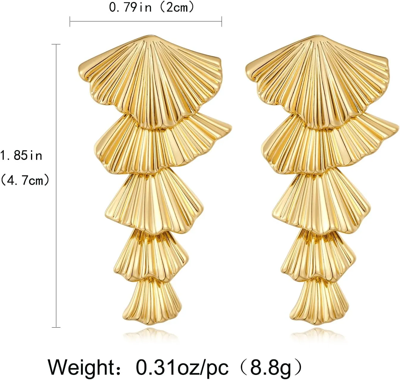 Gold/Silver Shell Dangle Earrings for Women Seashell Drop Dangle Earrings Ocean Beach Earrings Summer Jewelry