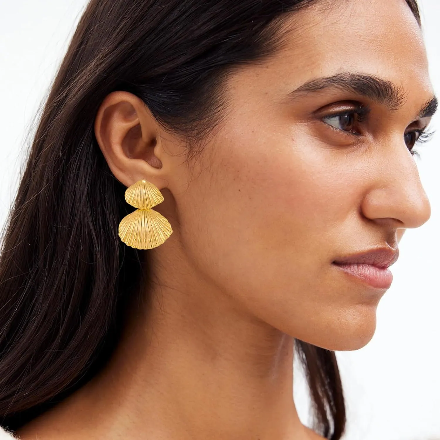 Gold/Silver Shell Dangle Earrings for Women Seashell Drop Dangle Earrings Ocean Beach Earrings Summer Jewelry