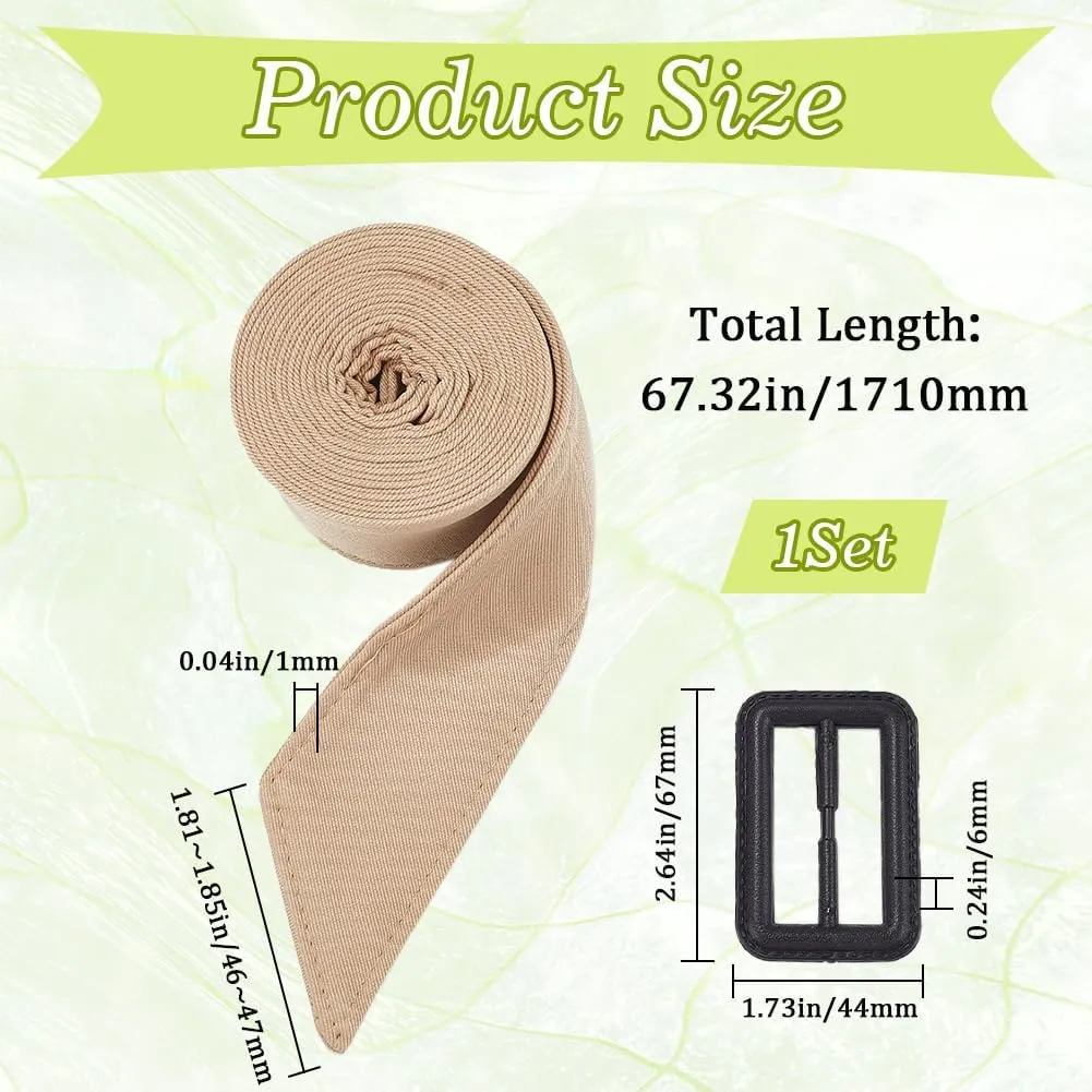 GORGECRAFT Women Adjustable Waist Belt Band Wide Buckle Trench Coat Waistband Wheat Polyester Wind Coat Replacement 67 Inch Tie Waist Belts for Robe Dress Shirt Pajamas Overcoat Jacket Windbreaker