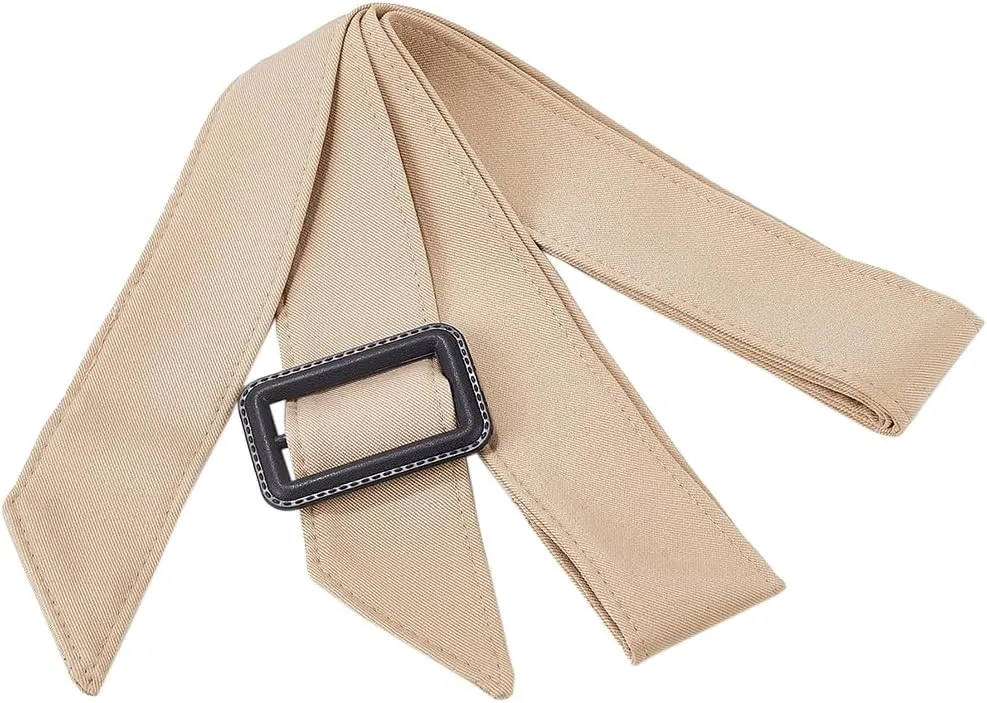 GORGECRAFT Women Adjustable Waist Belt Band Wide Buckle Trench Coat Waistband Wheat Polyester Wind Coat Replacement 67 Inch Tie Waist Belts for Robe Dress Shirt Pajamas Overcoat Jacket Windbreaker