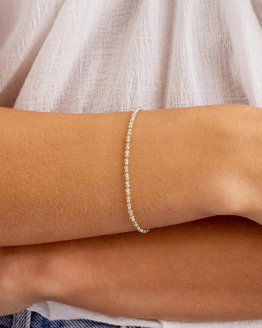 gorjana - Power Gemstone Brooks Bracelet 9 1/4" - 18k Gold-Plated Brass - Genuine Gemstone Selection - Adjustable Closure - Elegant and meaningful design