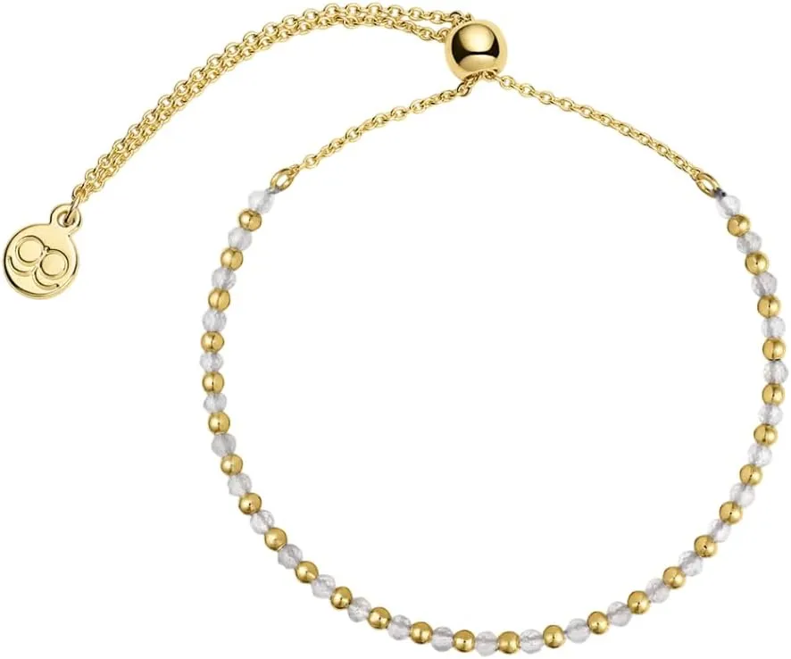 gorjana - Power Gemstone Brooks Bracelet 9 1/4" - 18k Gold-Plated Brass - Genuine Gemstone Selection - Adjustable Closure - Elegant and meaningful design