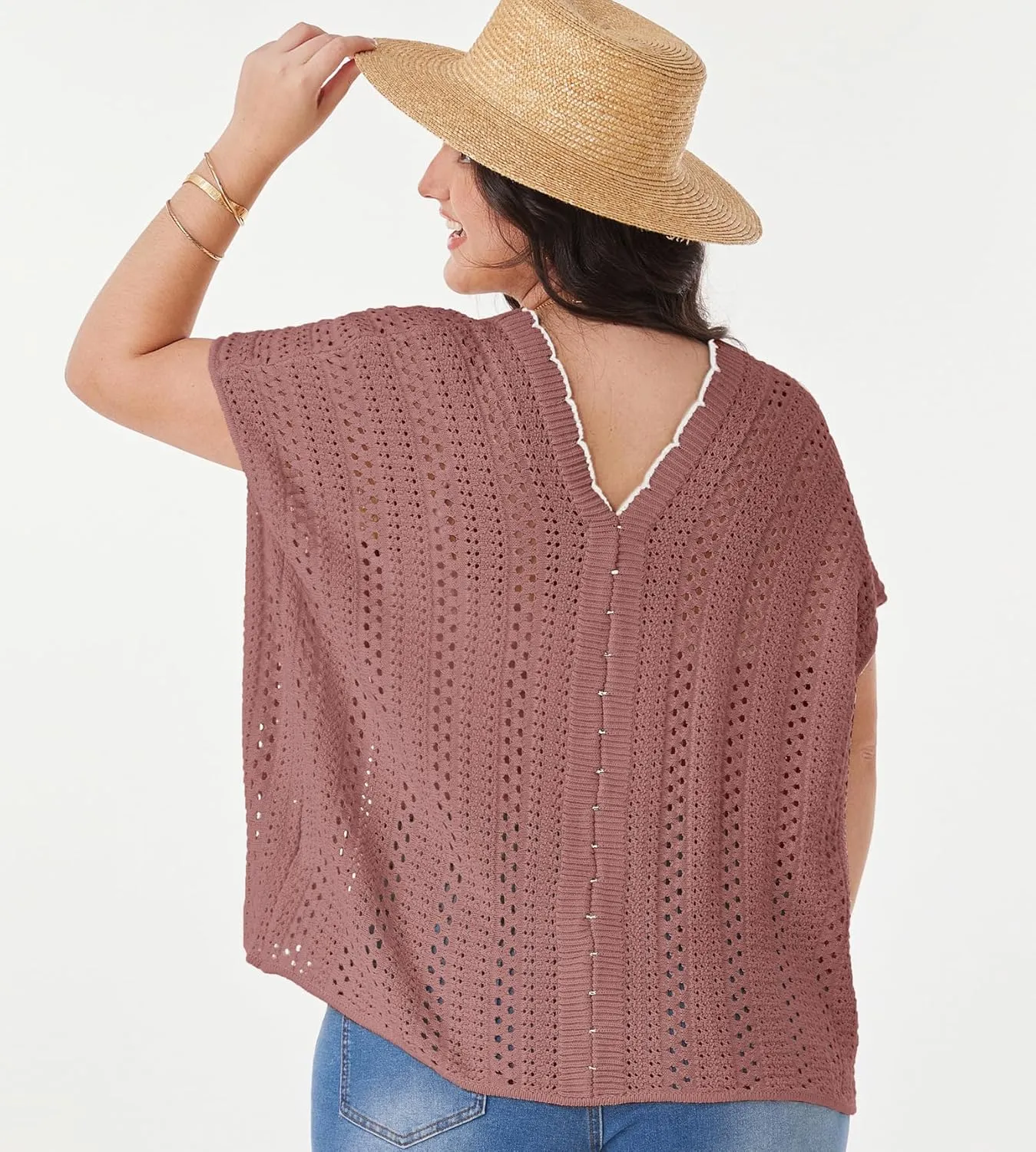 GRACE KARIN 2025 Womens Summer Lightweight Cardigan Sweater Crochet Short Sleeve Open Front Beach Knit Shrug Outwear