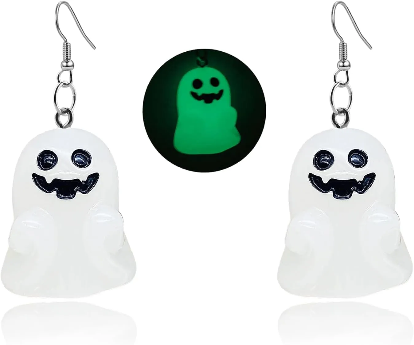 Halloween Ghost Earrings for Women Cute Cartoon Ghost Glow in the Dark Earrings Ghost Drop Dangle Earring Party Prom Cosplay Halloween Jewelry