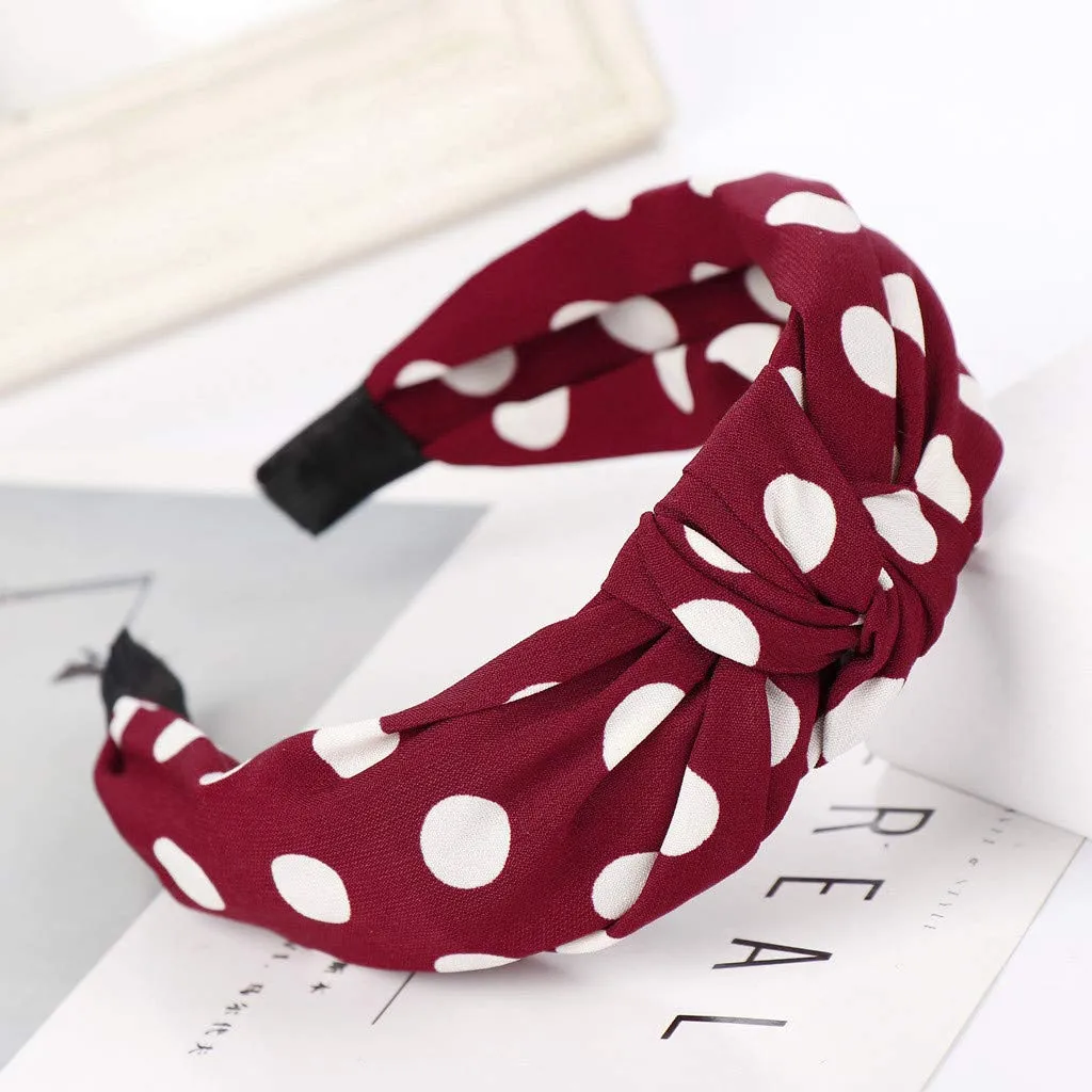 Headbands for Women Girls Knotted Headbands Non Slip Boho Hair Hoop Hair Accessories (Red, One Size)