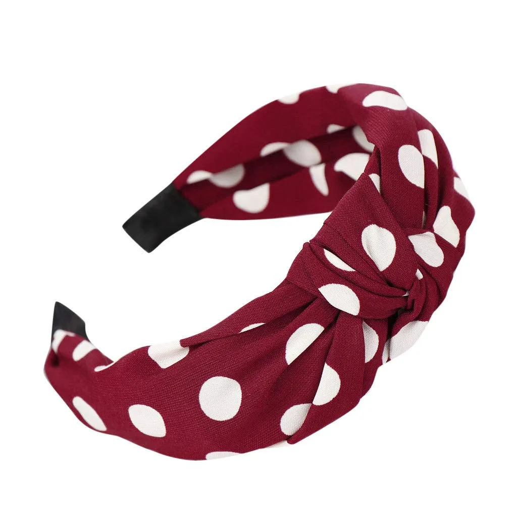 Headbands for Women Girls Knotted Headbands Non Slip Boho Hair Hoop Hair Accessories (Red, One Size)