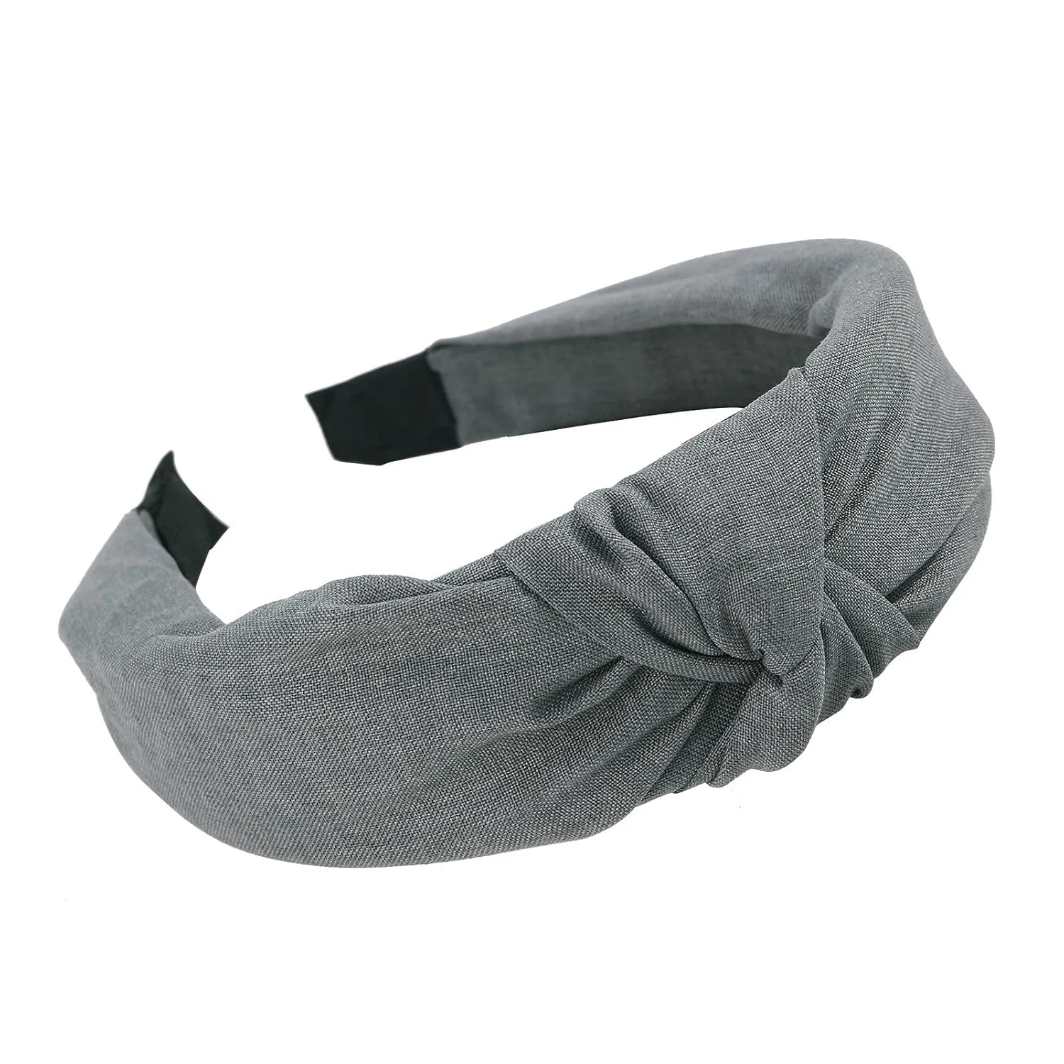 Headbands for Women Girls Knotted Headbands Non Slip Boho Hair Hoop Headpiece For Daily (Grey, One Size)