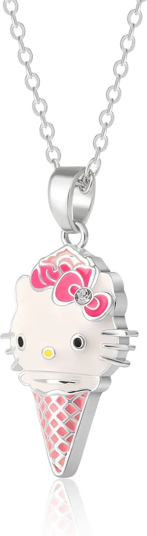 Hello Kitty Sanrio Women's Necklace Collection  18 Flash-Plated Pendant Necklaces with Enamel and Crystal Designs, Officially Licensed