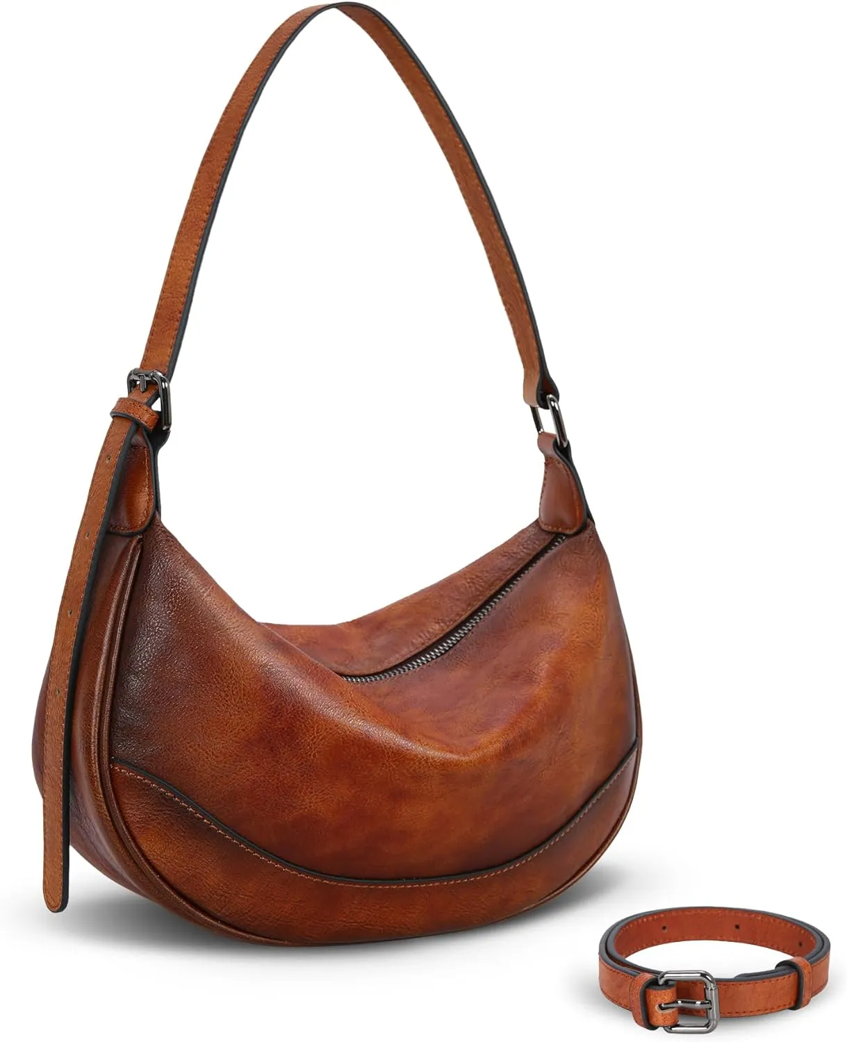 HESHE Crossbody Bags for Women Retro Leather Purses Functional Shoulder Handbags Women's Purses and Handbags