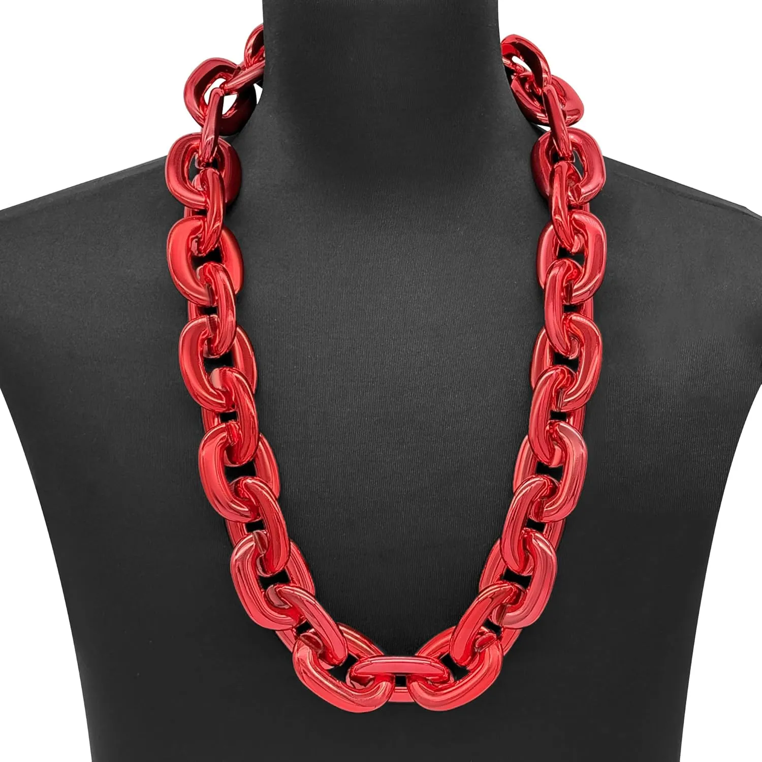 Hip Hop Rapper Big Fake Gold Chain, Thick Punk Chunky Large Plastic Chain Necklace, Non-Fading Adjustable Chains for Mens and Womens