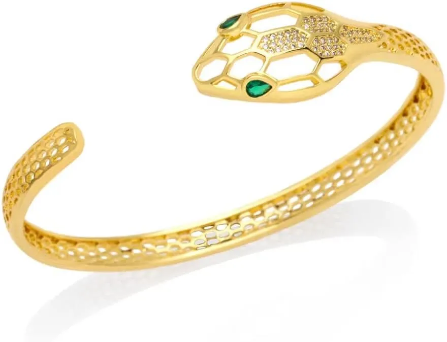 Hofar Snake Bracelet Adjustable Cuff Valentine's Day Mother's Day Gifts 18K Gold Platinum Plated Jewelry Gift for Women