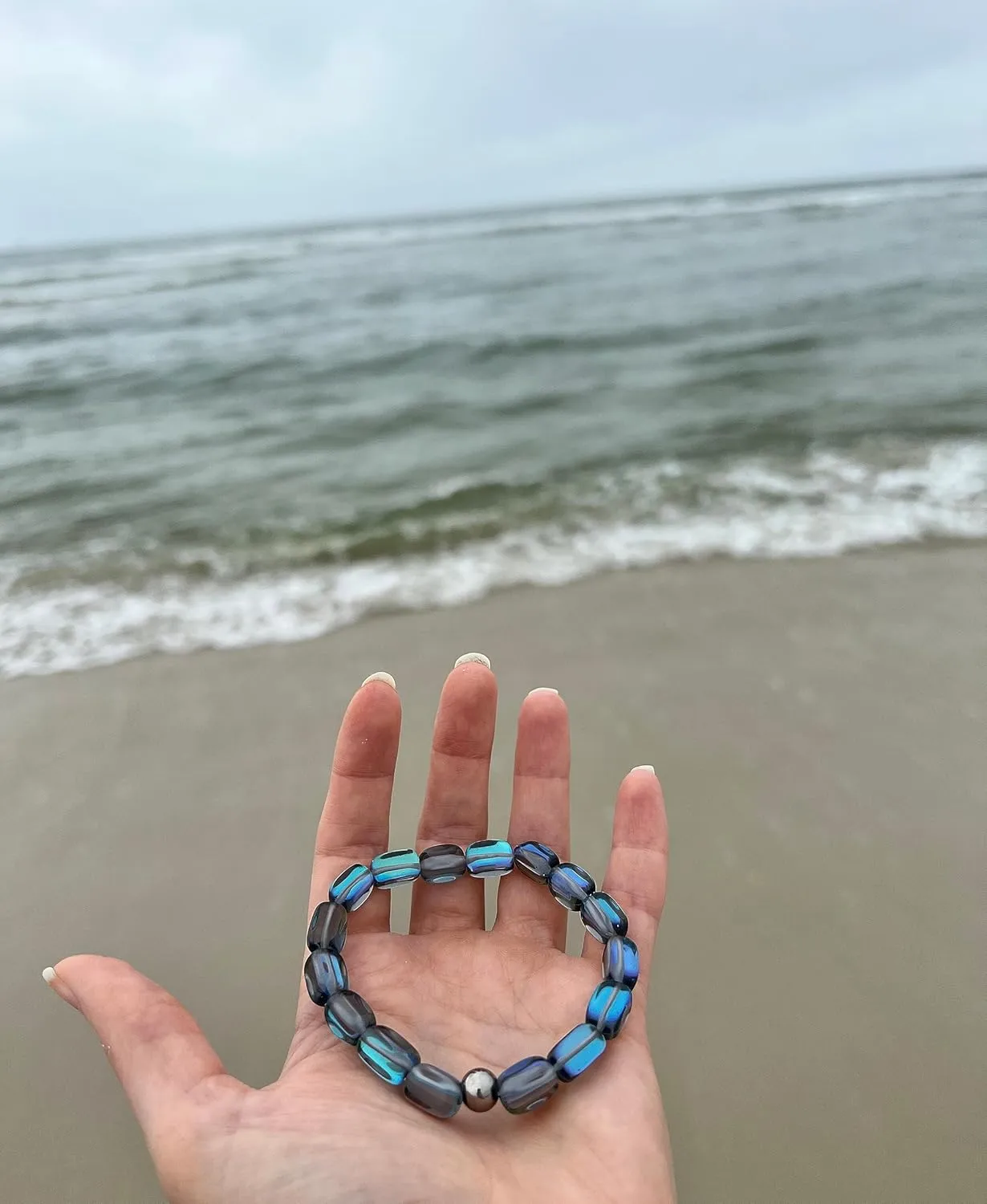 HOPE INSPIRED Mermaid Glass Bracelet with Pebble Shaped Illuminating Beads