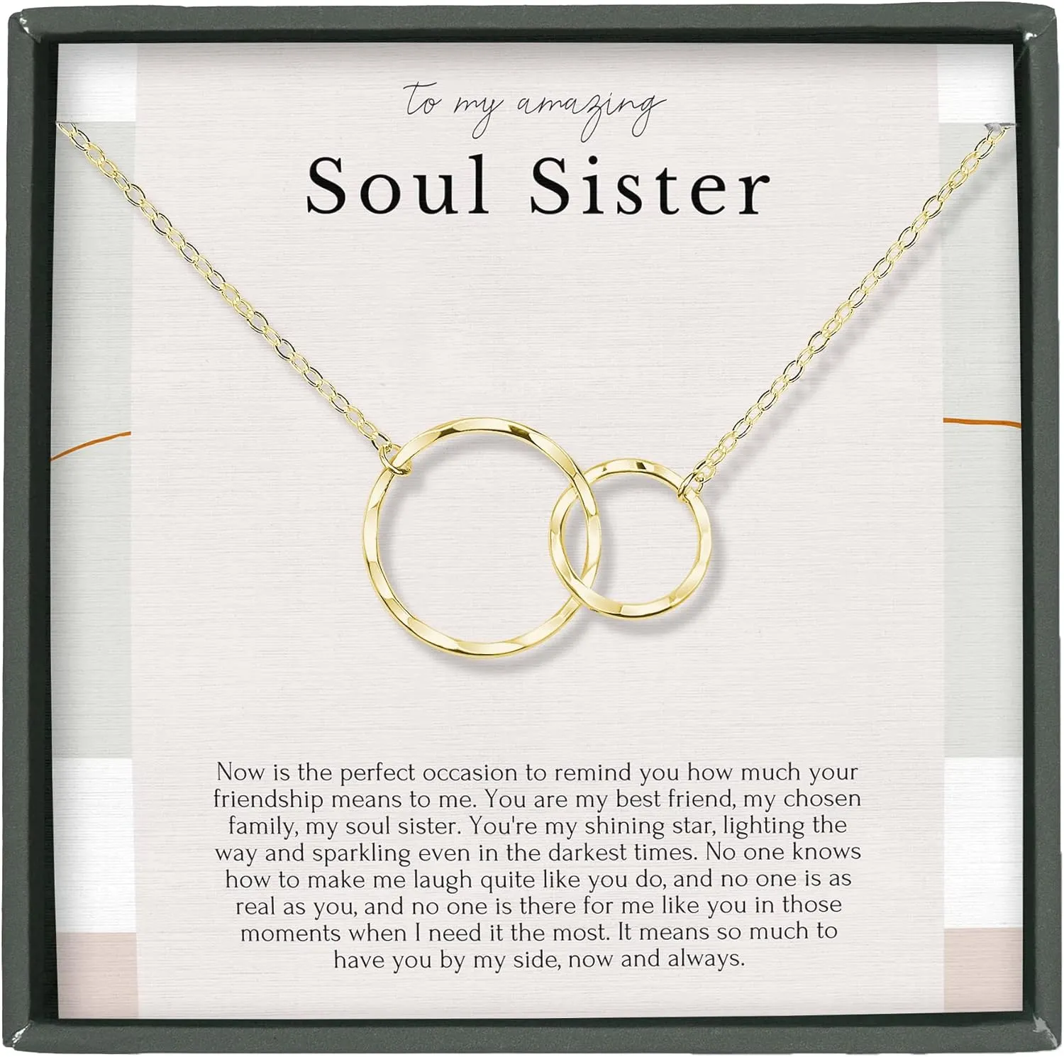 HOPE LOVE SHINE Best Friend Gift for Women - Meaningful BFF Friendship Necklace, Jewelry 16 2", 14k Gold Plated Sterling Silver