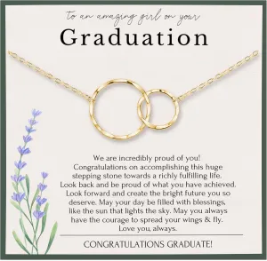 HOPE LOVE SHINE Graduation Gifts for Her - High School Graduation Gifts for Women - Graduation Necklace Sterling Silver Gold 16 2"
