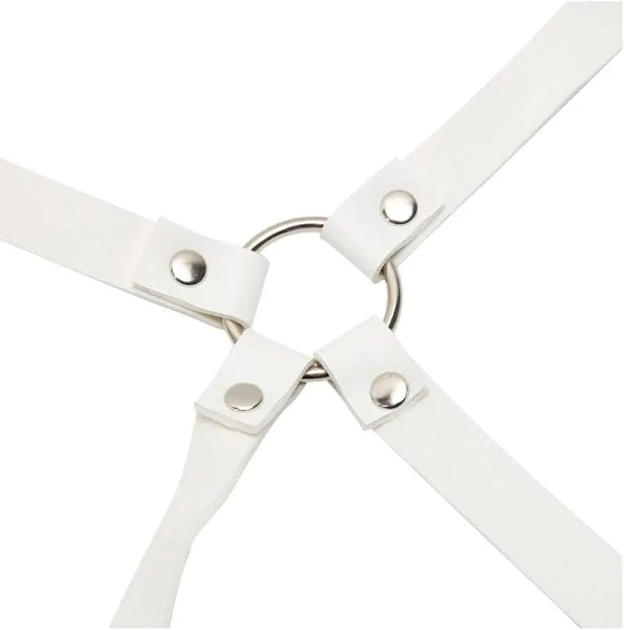 HSQSMWJ Harness Men's Half Body Chest Belt Adjustable Faux Leather Belts with Buckles Costume