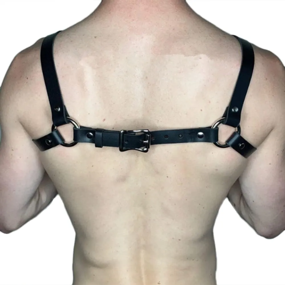 HSQSMWJ Leather Harness Belts Men Adjustable Waist Belt Half Body Bondage