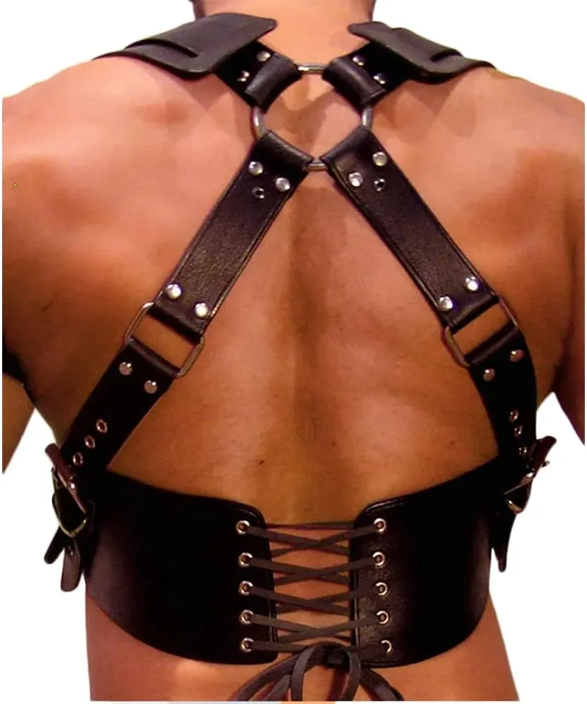 HSQSMWJ Man PU Leather Harness Bondage Slave Belt Male Sexy Body