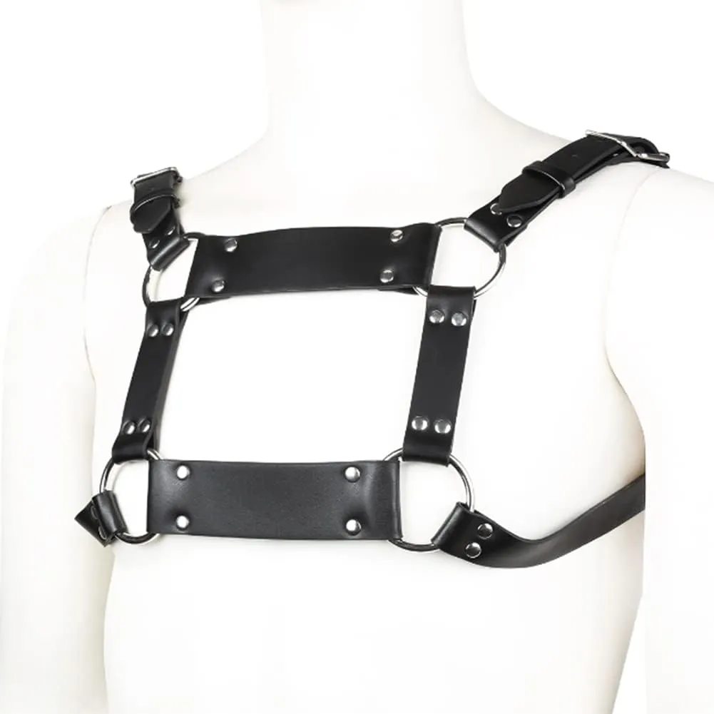 HSQSMWJ Men Leather Chest Strap Body Harness Belts Adjustable Clubwear Costume Props with Buckles Rave Sexy Punk