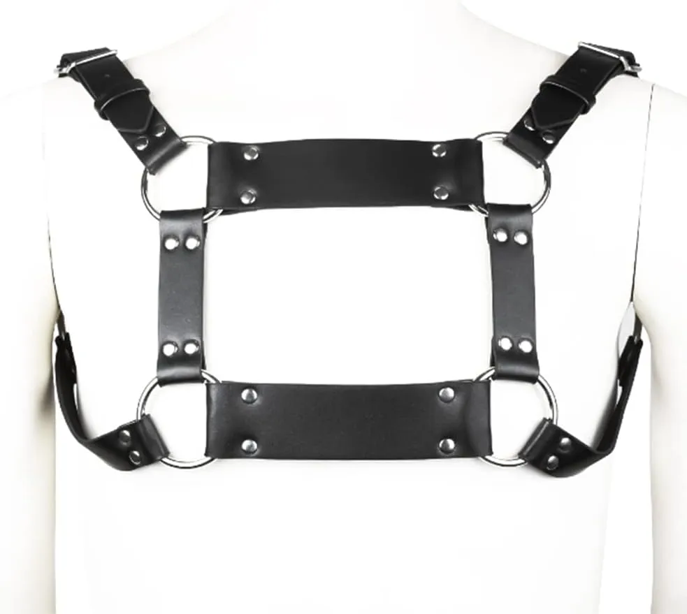HSQSMWJ Men Leather Chest Strap Body Harness Belts Adjustable Clubwear Costume Props with Buckles Rave Sexy Punk