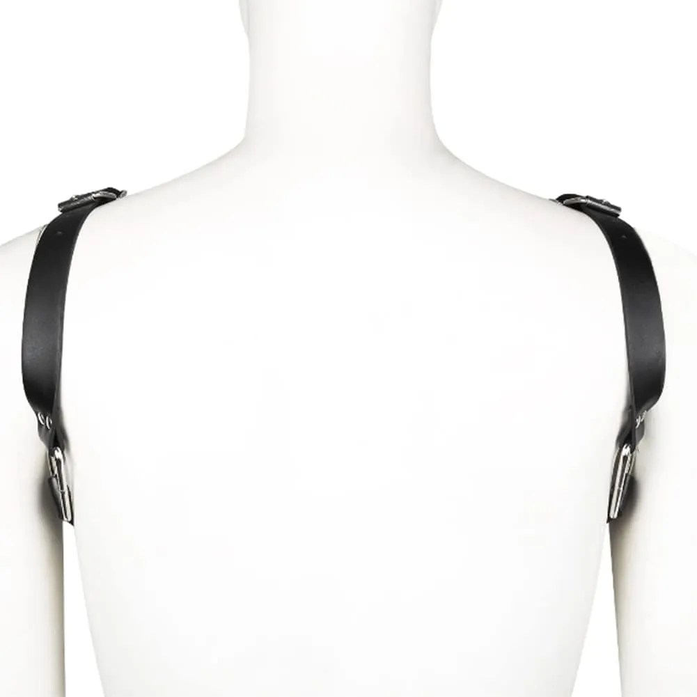 HSQSMWJ Men Leather Chest Strap Body Harness Belts Adjustable Clubwear Costume Props with Buckles Rave Sexy Punk