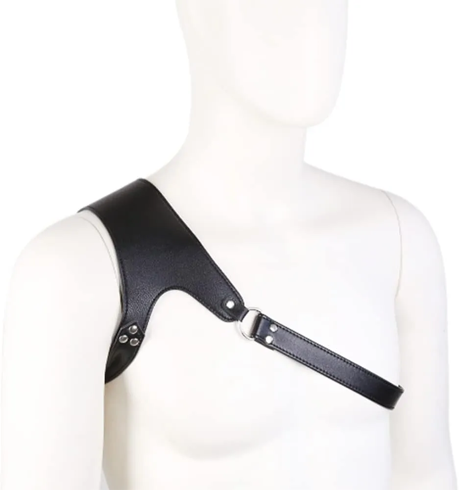 HSQSMWJ Men's Leather Body Chest Harness straps Adjustable Shoulder for Halloween Cosplay Party