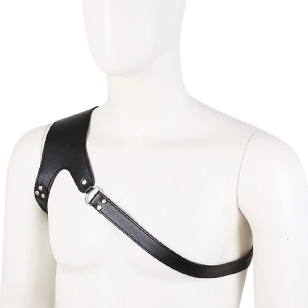HSQSMWJ Men's Leather Body Chest Harness straps Adjustable Shoulder for Halloween Cosplay Party