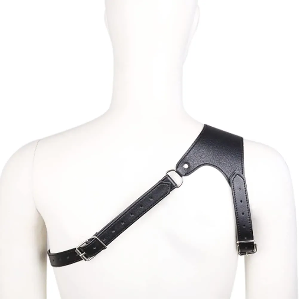 HSQSMWJ Men's Leather Body Chest Harness straps Adjustable Shoulder for Halloween Cosplay Party