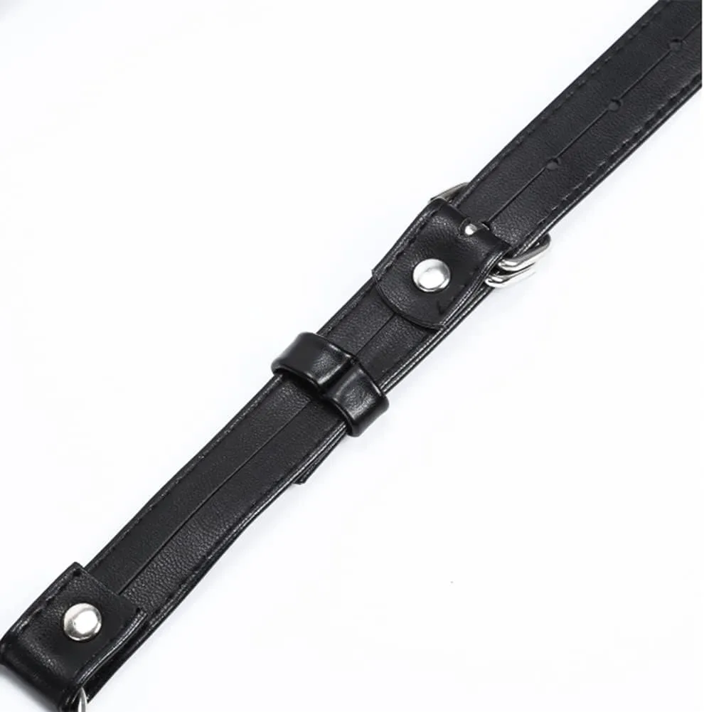 HSQSMWJ Men's Leather Chest Body Harness Adjustable Black Belt Buckle Straps Club Wear Costume