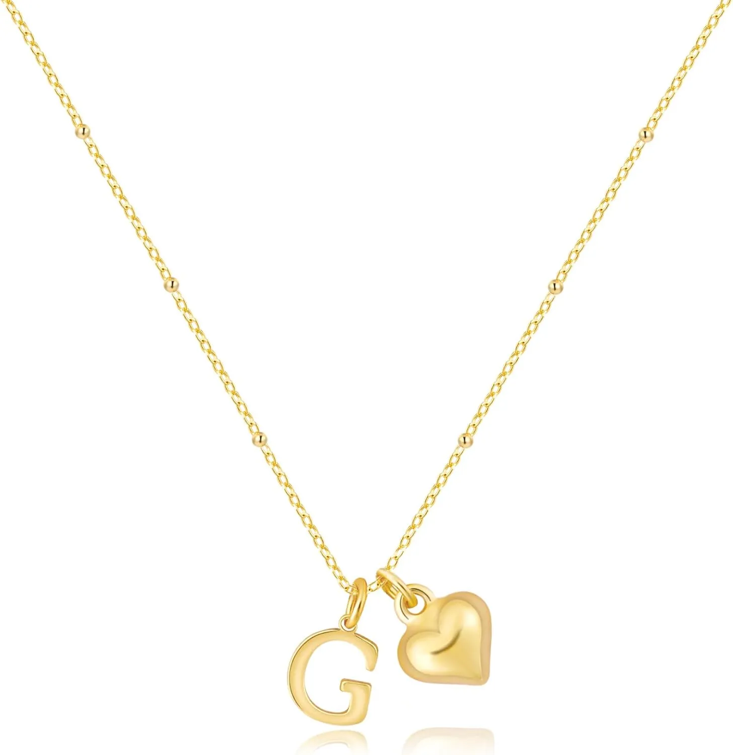 Initial Necklaces for Women,Dainty Letter Necklace 14K Gold Plated Heart Initial Pendant Necklace Simple Gold Choker Necklaces for Women Trendy Cute Heart Name Necklace Gold Jewelry for Women