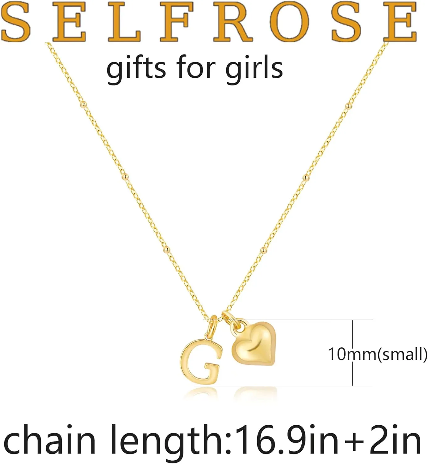 Initial Necklaces for Women,Dainty Letter Necklace 14K Gold Plated Heart Initial Pendant Necklace Simple Gold Choker Necklaces for Women Trendy Cute Heart Name Necklace Gold Jewelry for Women