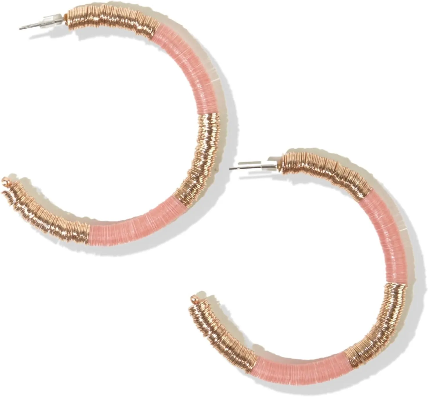 INK   ALLOY Boho Hoop Earrings for Women, Hannah Gold Colorblock Open Sequin Hoop Earrings, Handmade Jewelry for the Modern Bohemian, 1.75-Inch