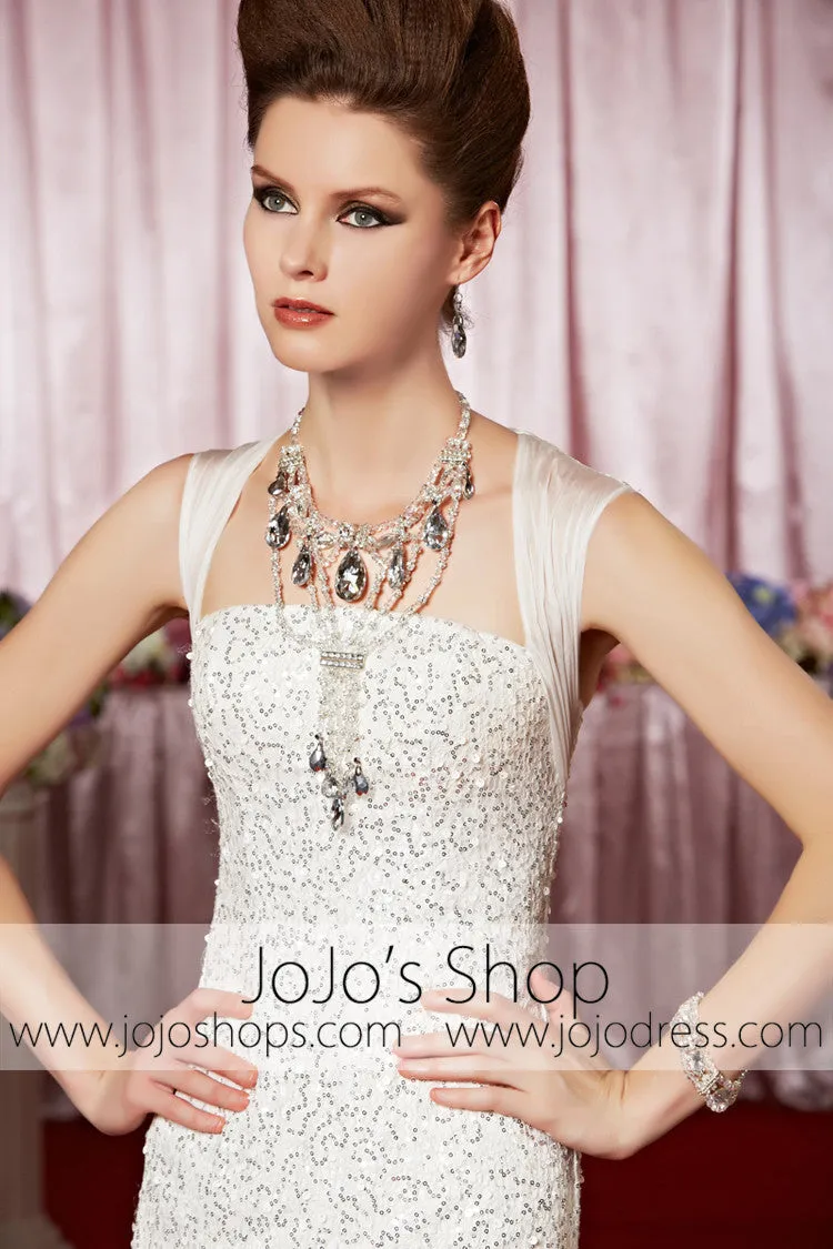 Ivory Cap Sleeves Slim Classy Elegant Prom Formal Evening Dress CX830322