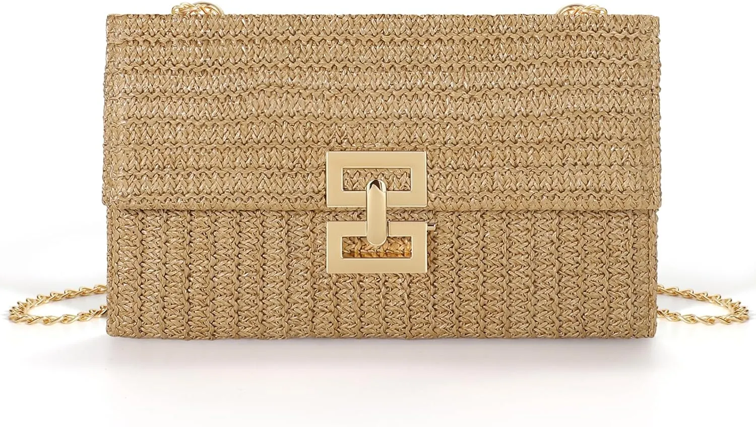 JASGOOD Straw Purse Clutch Bags for Women Straw Crossbody Bags Summer Beach Handbags Boho Woven Shoulder Bag Evening Bag