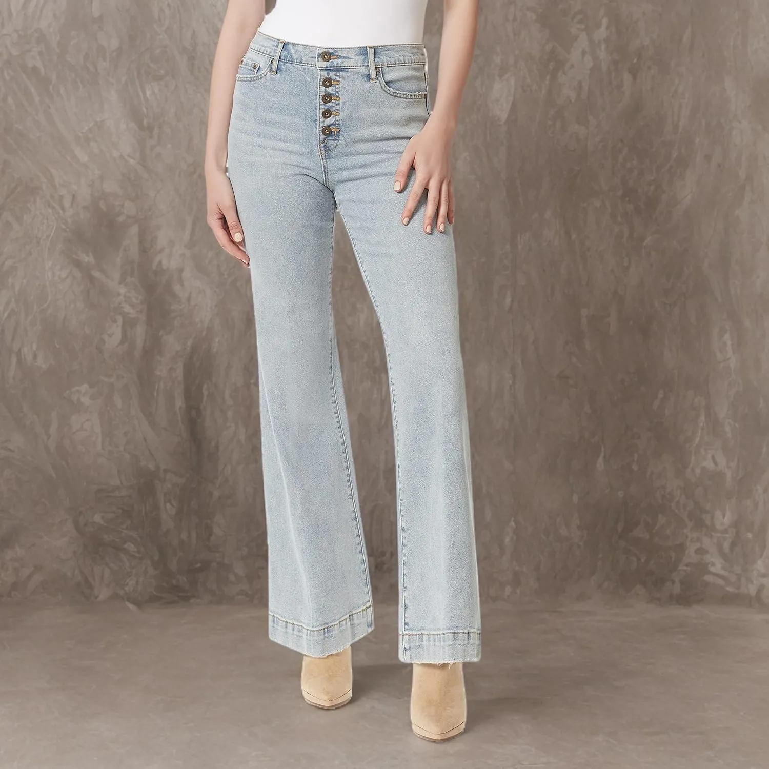 Jessica Simpson Women's True Love Trouser Wide Leg Jean