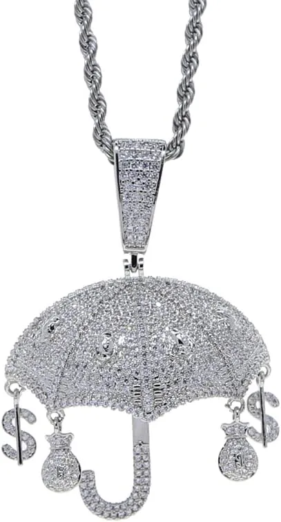 Jesus Gifted Hands Pendant Hip Hop Barber Jewelry Iced Out Micro Pave Cz Meaningful Letter Necklace (silver)