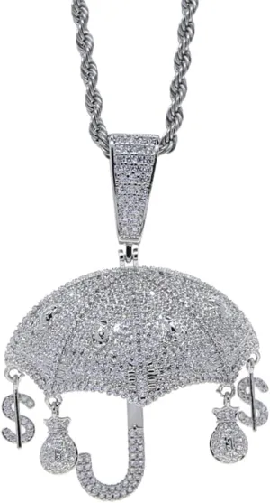 Jesus Gifted Hands Pendant Hip Hop Barber Jewelry Iced Out Micro Pave Cz Meaningful Letter Necklace (silver)