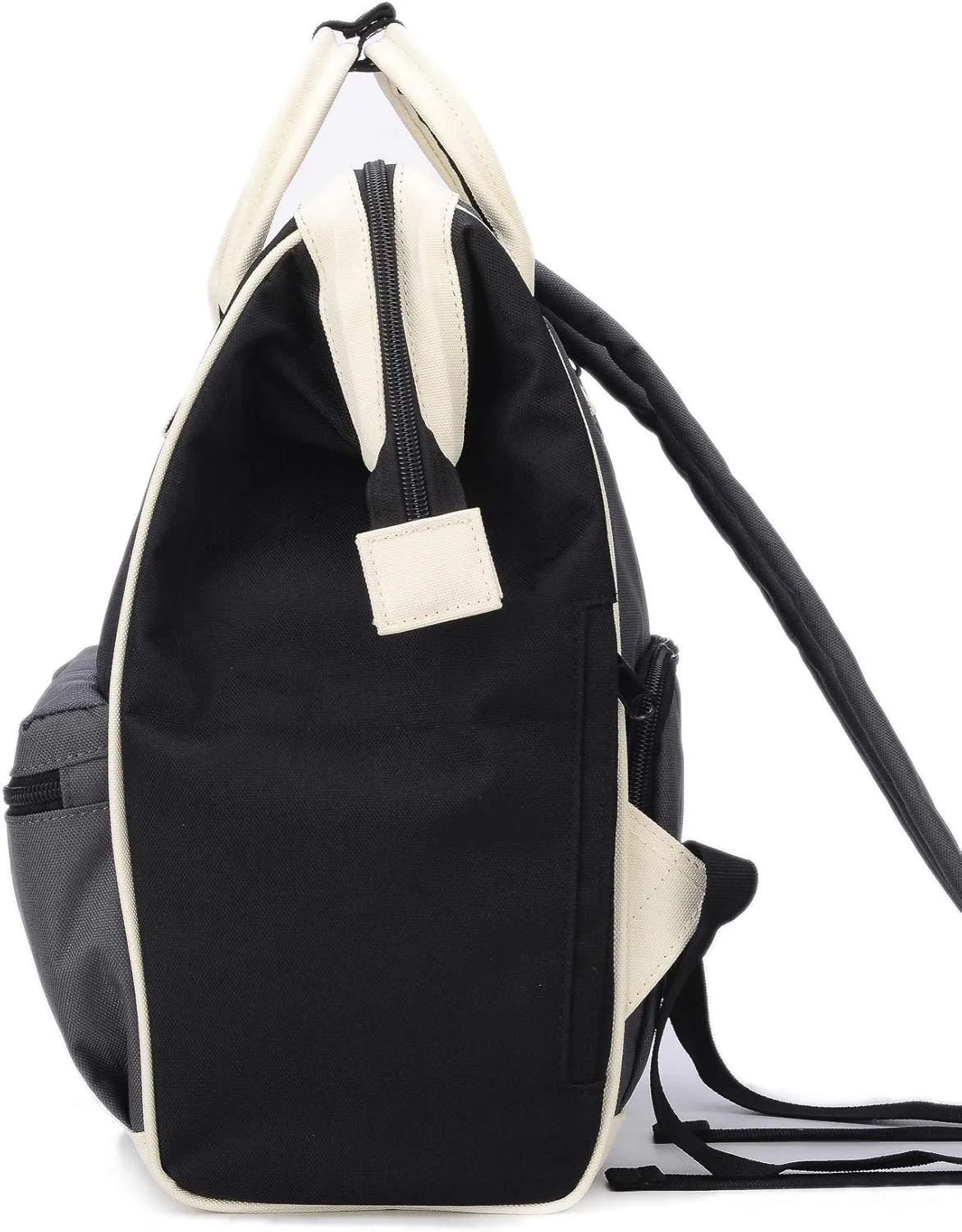 Kah&Kee Polyester Travel Backpack Functional Anti-theft School Laptop for Women Men (Black/Grey, Small)