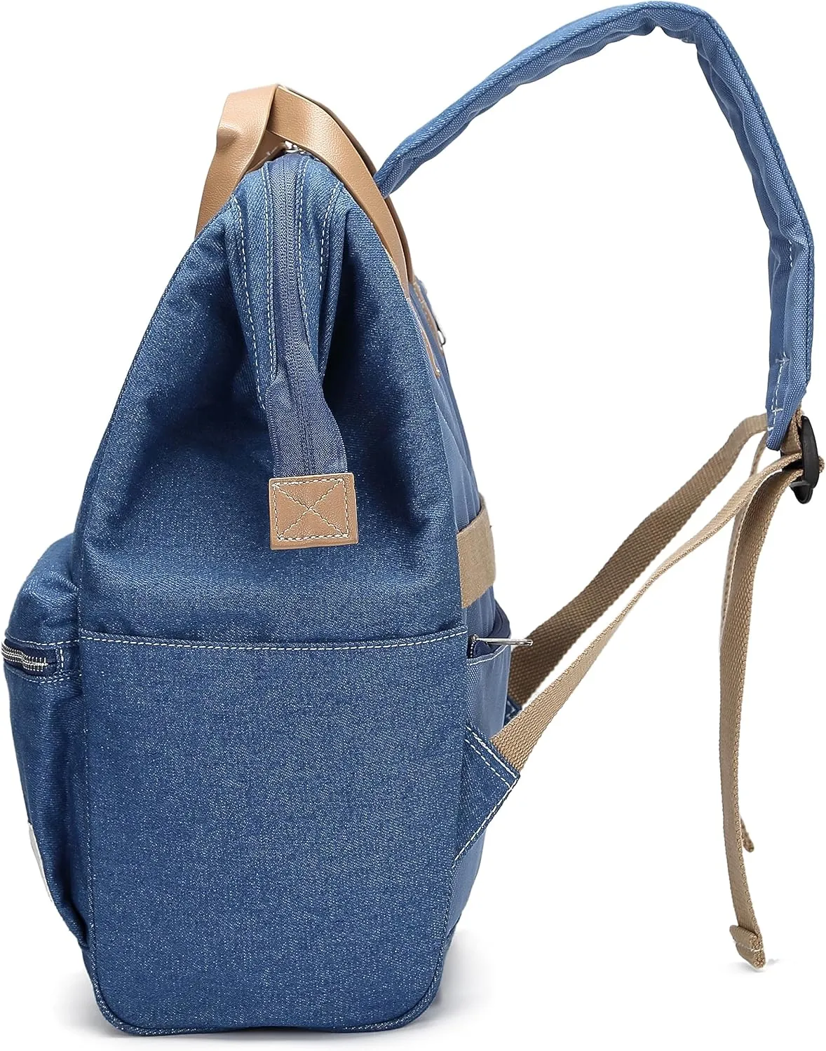 Kah&Kee Polyester Travel Backpack Functional Anti-theft School Laptop for Women Men (Denim Blue, Medium)